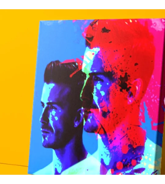 David Beckham 30 x 30in Square Pop Art Canvas Wall Art Print