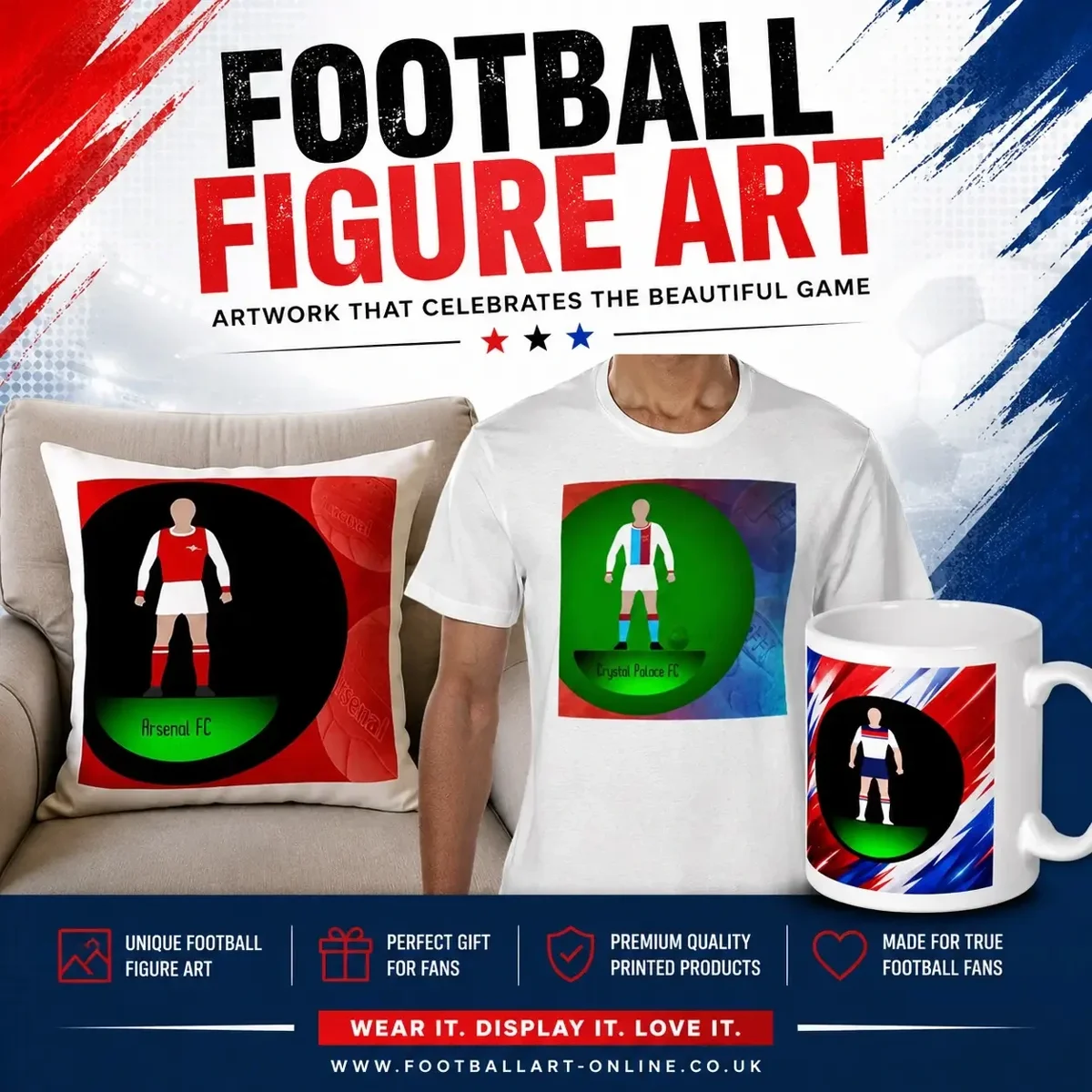 Football Figure Art | Unique Football Wall Art & Gifts for Football Fans