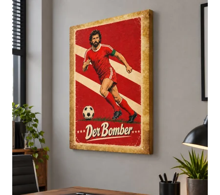 Gerd Müller-Inspired Bayern Munich Tribute Canvas Wall Art | Der Bomber