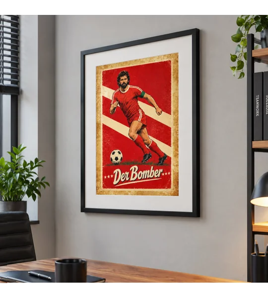 Gerd Müller-inspired Bayern Munich Der Bomber retro framed football art print