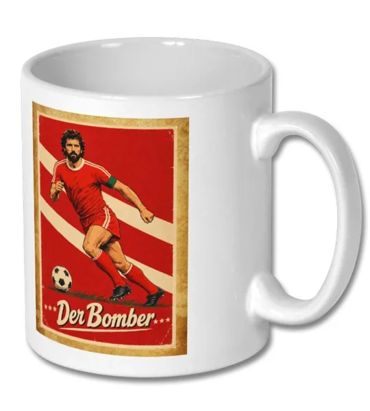 Bayern Munich Gerd Müller-inspired Der Bomber tribute artwork mug