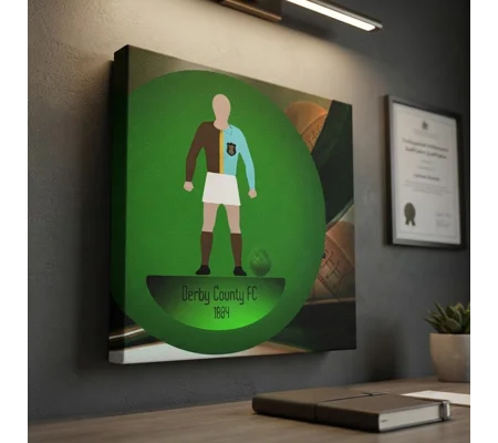 Derby 1884 Football Figure Art 20 x 20in Canvas Print