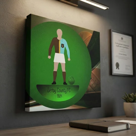 Derby 1884 Football Figure Art 20 x 20in Canvas Print