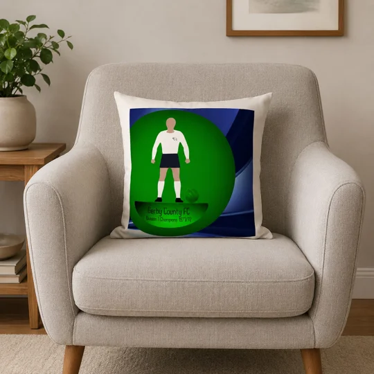 Derby 1972 Champions Football Figure Art Cushion