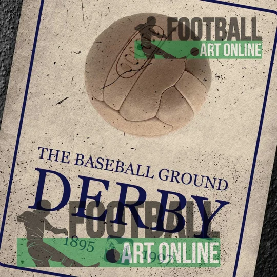 Baseball Ground vintage-style metal wall sign for Derby-inspired football décor