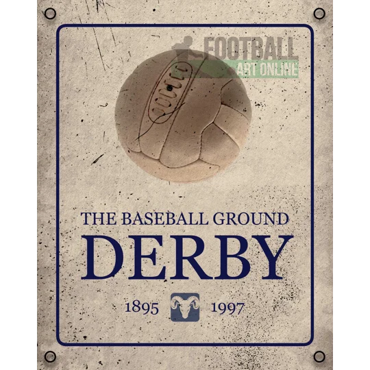 Vintage-style Baseball Ground metal wall sign and Derby-inspired football gift