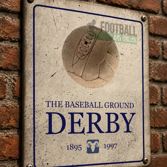 Baseball Ground vintage metal wall sign inspired by Derby football history