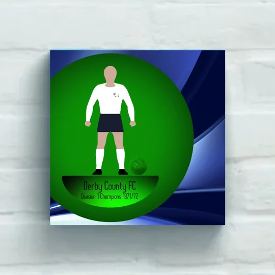Derby 1972 Champions Football Figure Art 20 x 20in Canvas Print