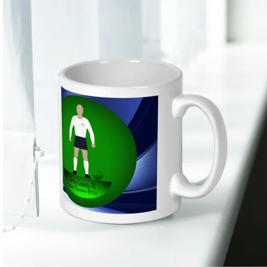 Derby 1972 Champions Football Figure Art Mug – Rams League Winners Tribute Coffee Cup
