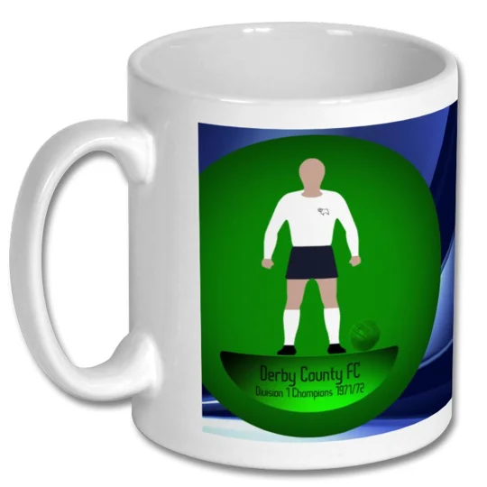 Derby 1972 Champions Football Figure Art Mug – Rams League Winners Tribute Coffee Cup