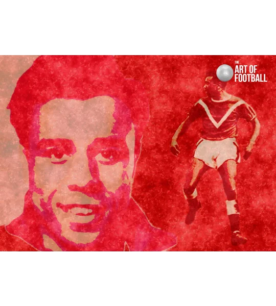 Charlie Williams-inspired Doncaster football tribute artwork in a vintage-style framed digital print