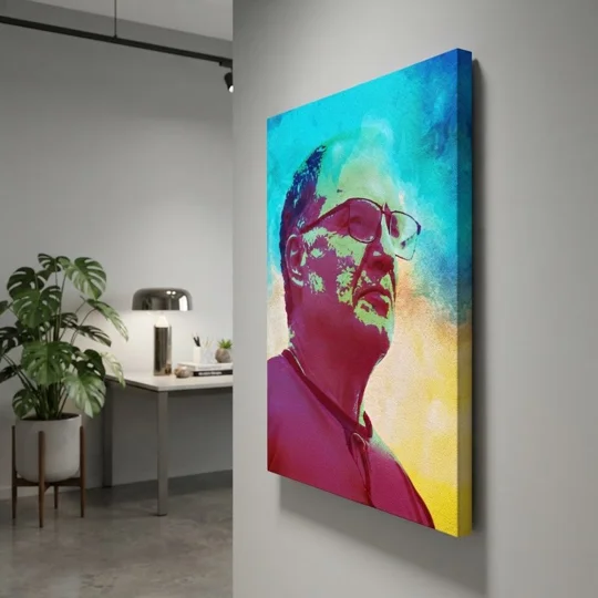 El Loco Bielsa Leeds-inspired retro pop-art tribute canvas print featuring Marcelo Bielsa artwork