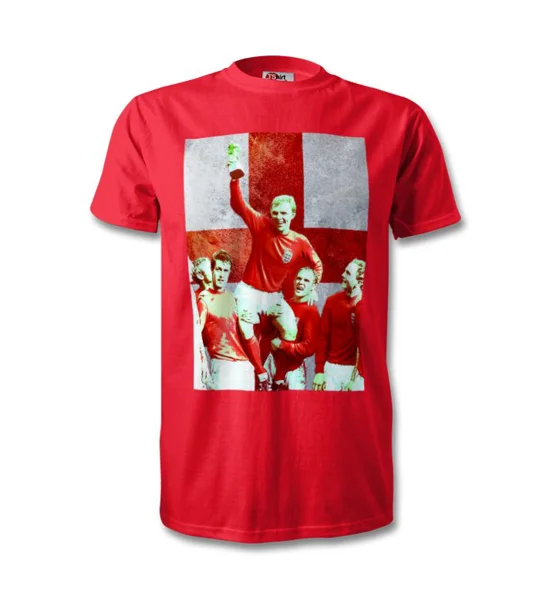 England Bobby Moore 1966 St George T-Shirt Red – World Cup Legend Tribute Shirt