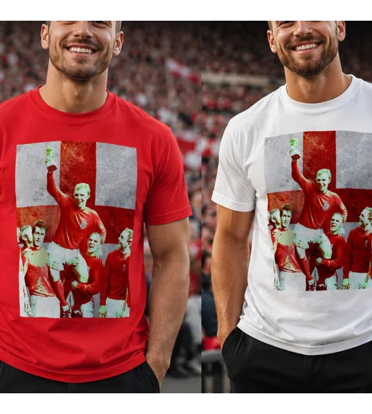 England Bobby Moore 1966 St George T-Shirts | Set of 2 Fan Tees