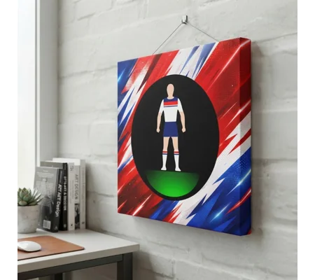 England-Inspired Retro Football Figure Art | 20 x 20 Canvas