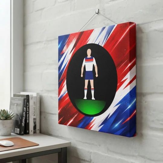 England-inspired retro football figure art 20 x 20 canvas wall art