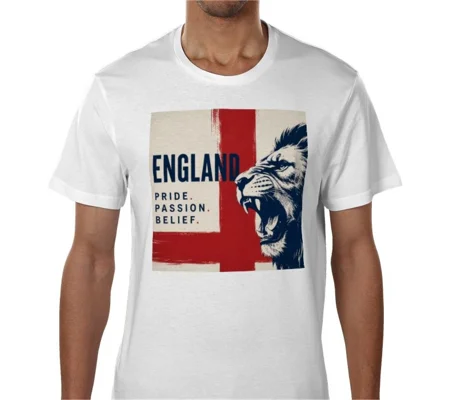 Pride Passion Belief White T-Shirt | England Fan Tee