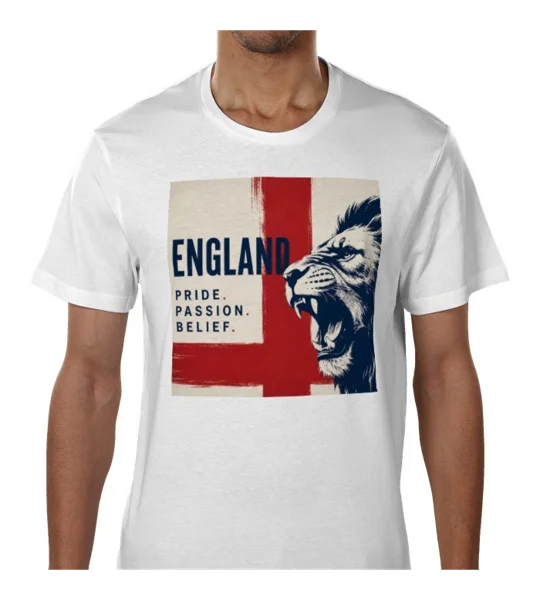 Pride Passion Belief White T-Shirt | England Fan Tee