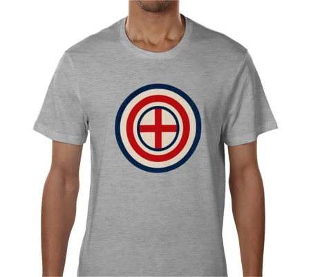 England St George Mod Retro-Style Grey T-Shirt | Fan Tee