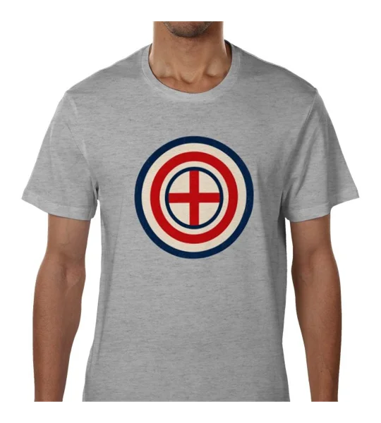 England St George Mod Retro-Style Grey T-Shirt | Fan Tee