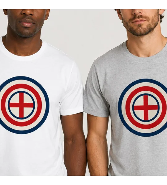 England St George Mod Retro-Style Grey T-Shirt | Fan Tee