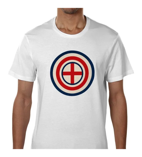 England St George Mod Retro-Style White T-Shirt | Fan Tee