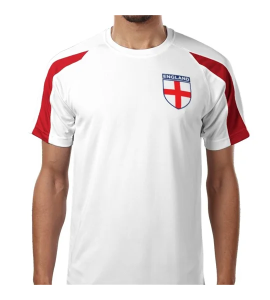England-Inspired White Sports T-Shirt | Football Fan Tee