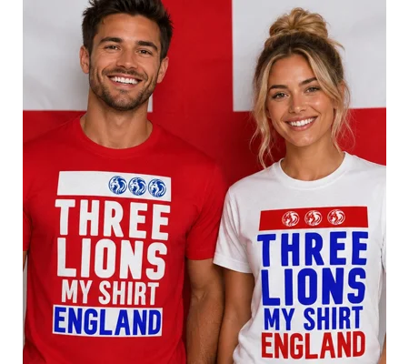 Three Lions Inspired | England Football Fan T-Shirts Set of 2