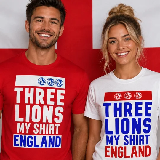 Three Lions Inspired | England Football Fan T-Shirts Set of 2