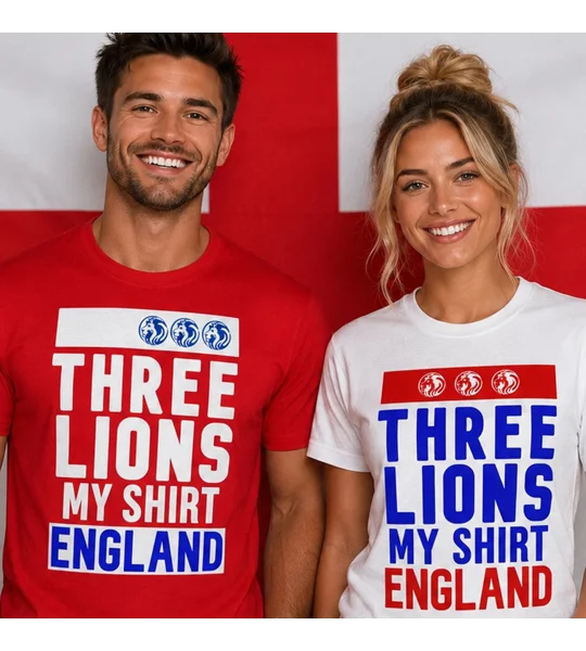 Three Lions Inspired | England Football Fan T-Shirts Set of 2