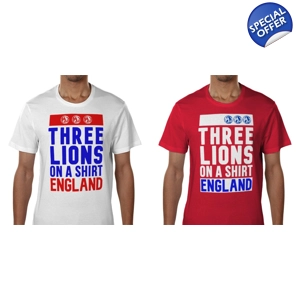 England Three Lions on a Shirt Set of 2 T-Shirts