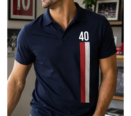 Escape to Victory 40th Anniversary Blue Short-Sleeved Polo Shirt