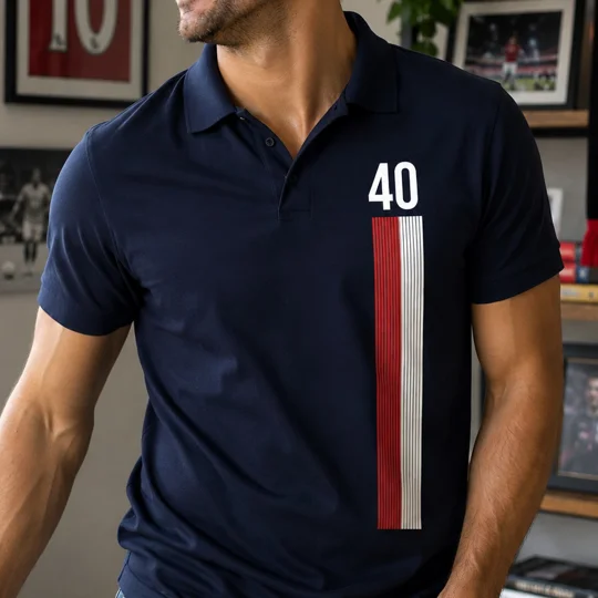 Escape to Victory 40th Anniversary Blue Short-Sleeved Polo Shirt