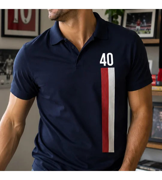 Escape to Victory 40th Anniversary Blue Short-Sleeved Polo Shirt