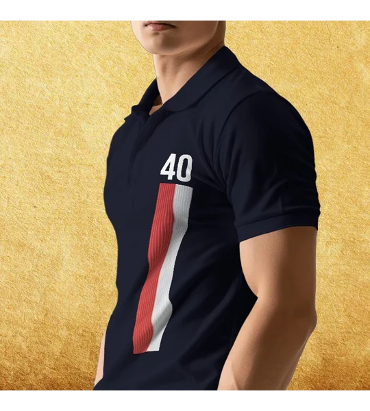 Escape to Victory 40th Anniversary Blue Short-Sleeved Polo Shirt