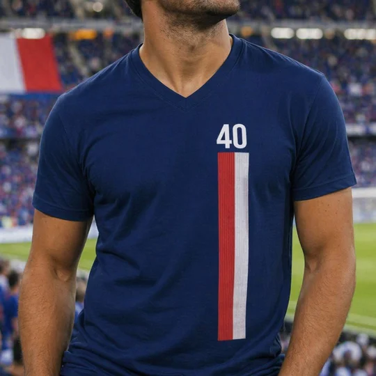 Escape To Victory 40th Anniversary V-Neck T-Shirt Blue – Classic Football Film Tribute