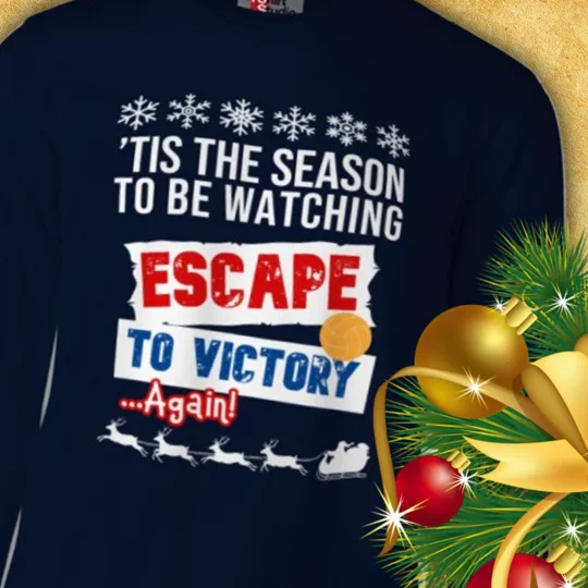 Escape to Victory Christmas Football Navy Sweatshirt