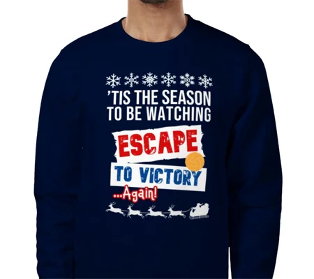 Escape to Victory Christmas Football Navy Sweatshirt