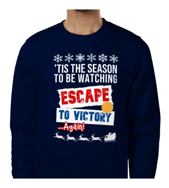 Escape to Victory Christmas Football Navy Sweatshirt