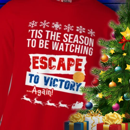 Escape to Victory Christmas Football Red Sweatshirt