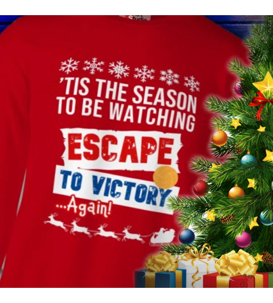 Escape to Victory Christmas Football Red Sweatshirt