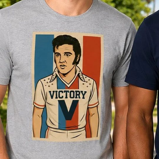Escape to Victory Elvis Grey T-shirt