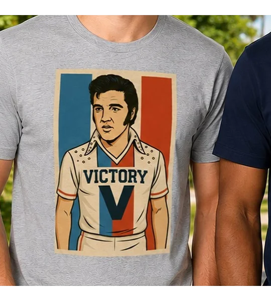 Escape to Victory Elvis Grey T-shirt