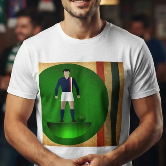 Escape to Victory-inspired football movie T-shirt with full-colour vintage graphic artwork on a white cotton tee.