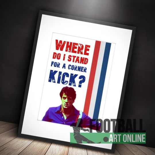 Escape to Victory Hatch “Where Do I Stand for a Corner Kick?” Framed Print