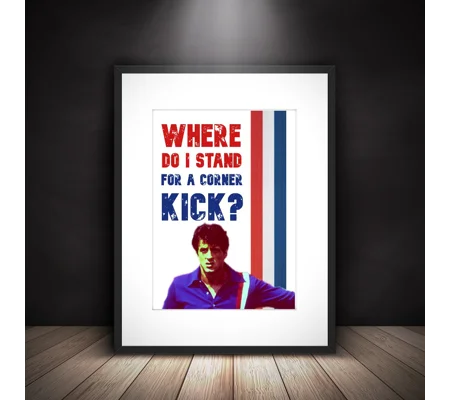 Escape to Victory Hatch “Where Do I Stand for a Corner Kick?” Framed Print