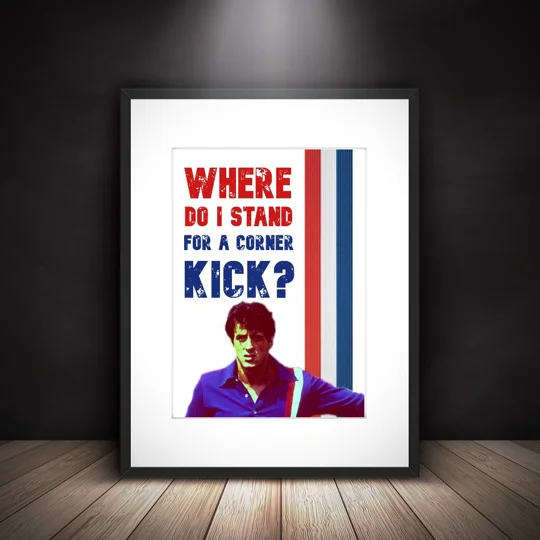 Escape to Victory Hatch “Where Do I Stand for a Corner Kick?” Framed Print