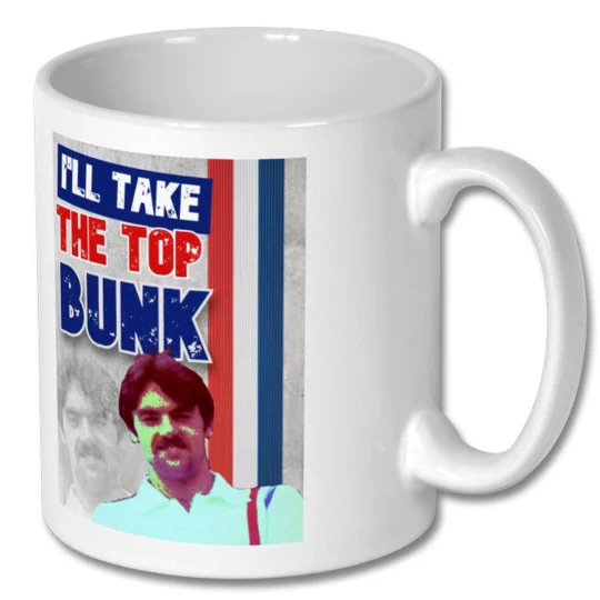 Escape To Victory John Wark “I’ll Take The Top Bunk” Mug – Classic Football Film Quote Gift