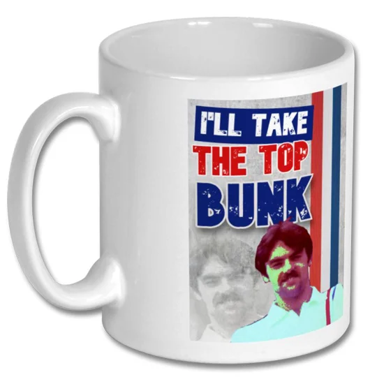 Escape To Victory John Wark “I’ll Take The Top Bunk” Mug – Classic Football Film Quote Gift