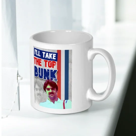 Escape To Victory John Wark “I’ll Take The Top Bunk” Mug – Classic Football Film Quote Gift